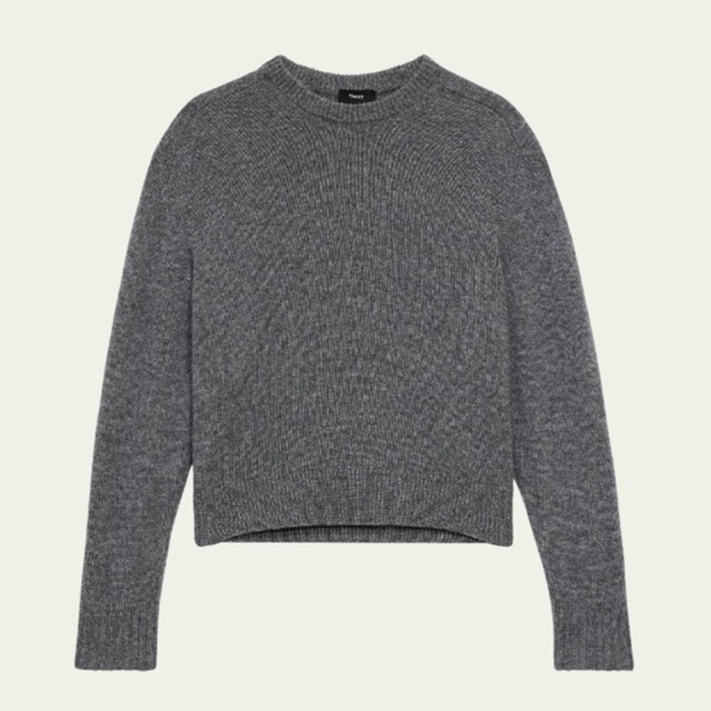 THEORY Cashmere Cropped Crewneck Sweater A327